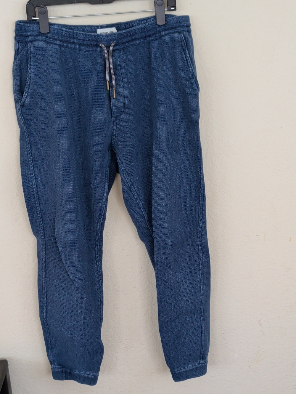 Taylor Stitch Apres Joggers L In Indigo Waffle Knit